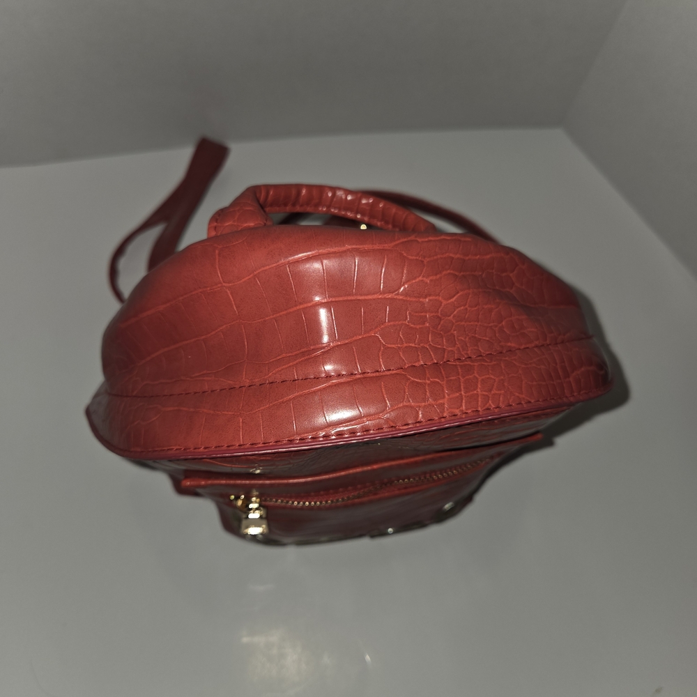 Bebe Red Croc-Embossed Backpack - image 2